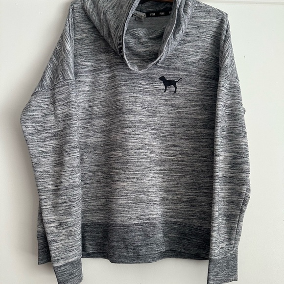 PINK Branded Gray Cowl Neck Sweater - Picture 1 of 5